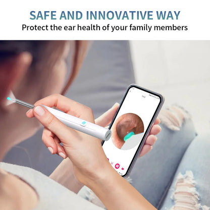 Revolutionary Smart Visual Ear Cleaner with 1296P Camera, USB-C Charging, WIFI Connectivity & 6 LED Lights for Effortless Ear Wax Removal