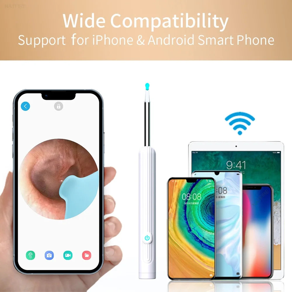 Revolutionary Smart Visual Ear Cleaner with 1296P Camera, USB-C Charging, WIFI Connectivity & 6 LED Lights for Effortless Ear Wax Removal