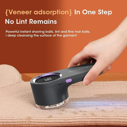 LED Digital Electric Lint Remover for Clothing - USB Rechargeable Fabric Shaver and Fuzz Eliminator